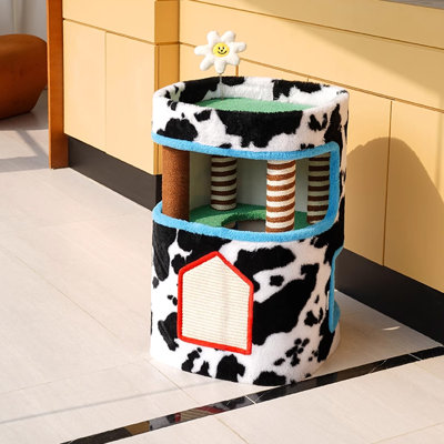 2 Tiers Cat Tree with Condons,Perch,Scratching Posts