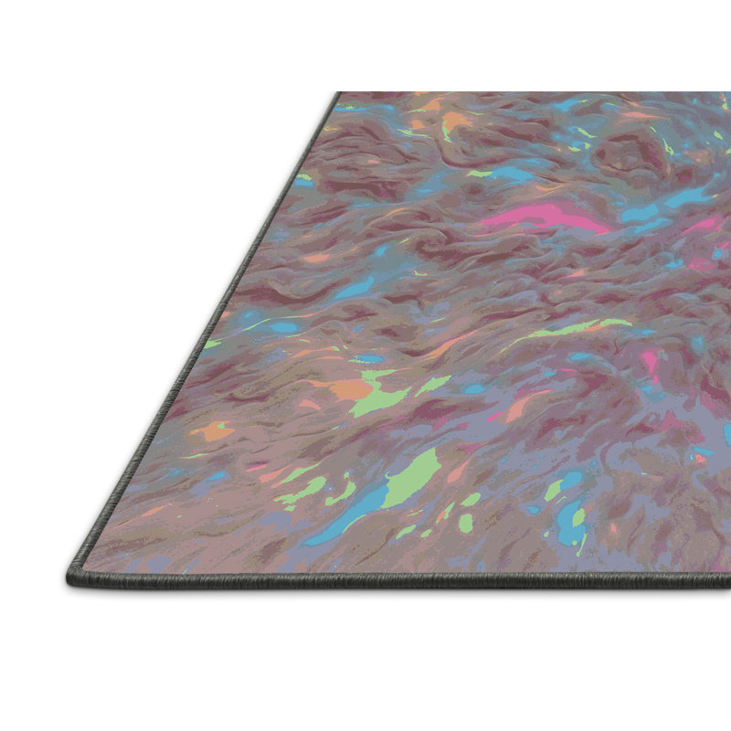 Tapis rose soyeux et moelleux, Rectangle 6 pi x 9 pi