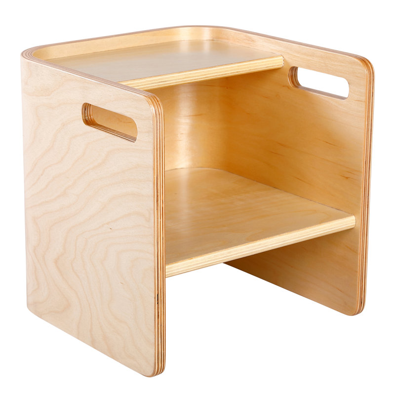 ECR4Kids Bentwood Multipurpose Toddler Cube Chair, Montessori Furniture, Natural