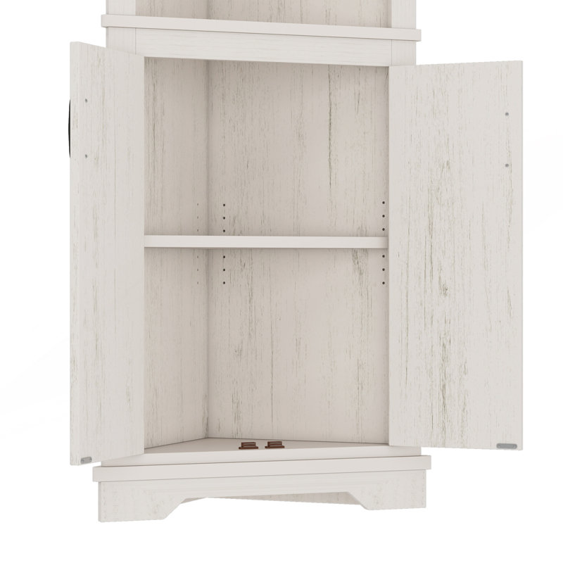 Grande armoire d'angle avec portes, Beige