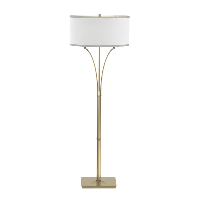 Formae 58" Floor Lamp, Natural Anna, Modern Brass