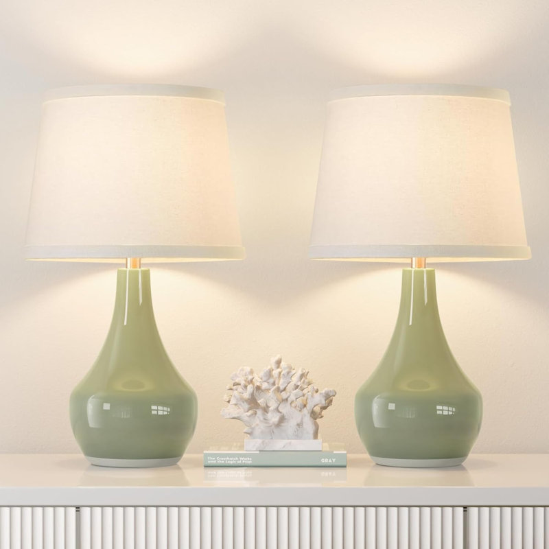 Lampes de table modernes en céramique pour tables de chevet, Vert