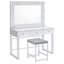 Tabouret de coiffeuse carré avec base chromée