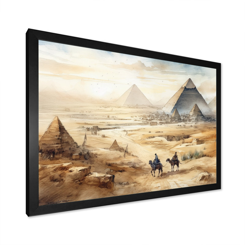 Camel Ride Through the Desert II - reproduction, Cadre photo noir, H 24 po x l 32 po x P 1 po