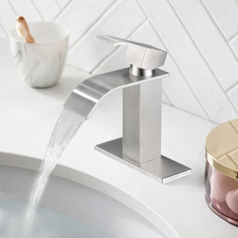 Robinet de salle de bain à un trou, Nickel brossé