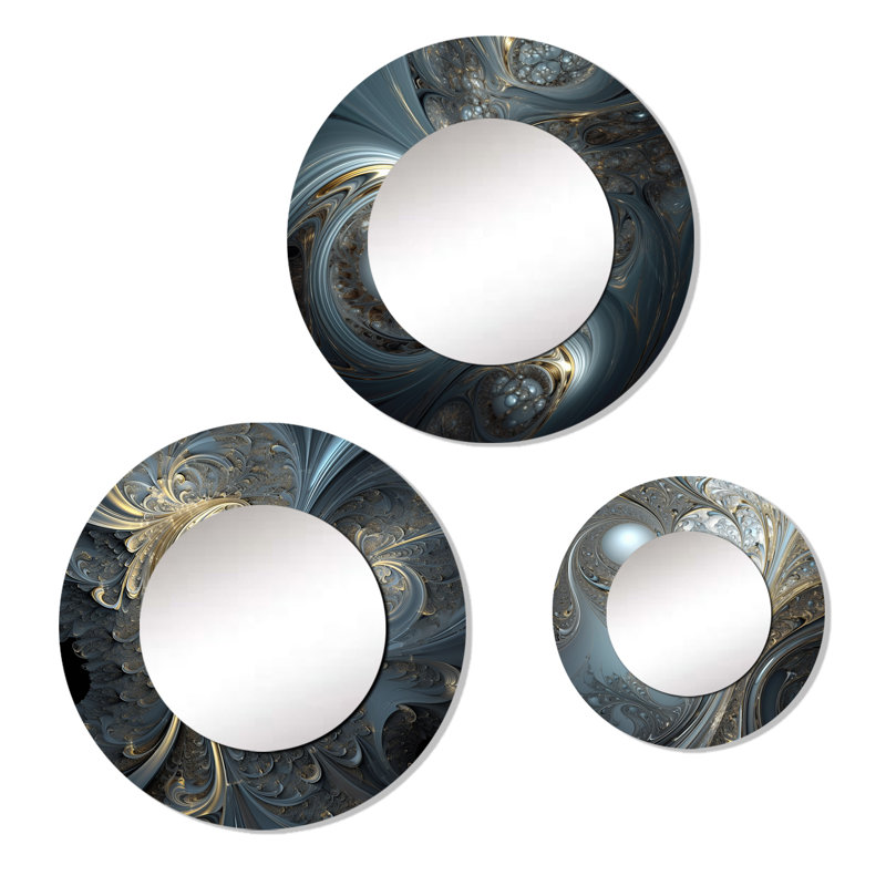 Miroir mural rond en aluminium Allayna