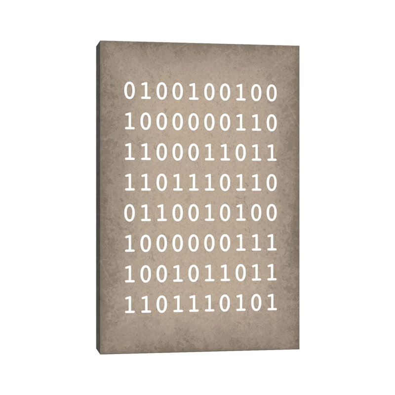 Code binaire «I Love You», reproduction d'art textuel, Toile tendue, Pas de tapis, H 60 po x l 40po x P 1,5 po