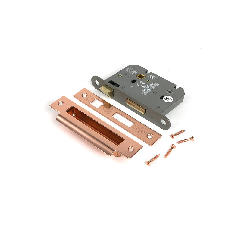 Polished SS 3" Heavy Duty Bathroom Mortice Lock, Polished Bronze