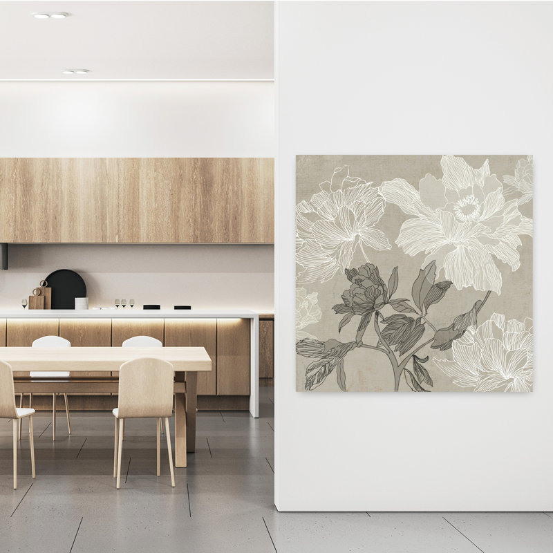 Art floral, lignes florales délicates et élégantes, H 48 po x l 48 po