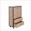 Commodes et amp; Armoires, commode industrielle à 5 tiroirs avec roulettes, chêne clair vieilli | Chêne clair | Bois aggloméré, bois synthétique