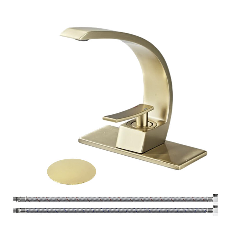 Single Hole Faucet Single-handle Bathroom Faucet, Brushed Gold