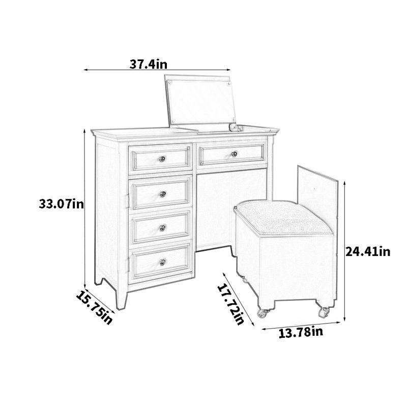 Commode de chambre à coucher, Vert grisâtre