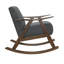 Chaise berçante Home For Living, revêtement gris foncé, structure en bois d'hévéa massif, poids de 51,5 lb, siège de meuble d'une hauteur de 21,5 po, tissu texturé, largeur de 37 po en noyer-63257042