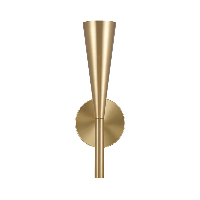 5" W x 15" H 1-Light Modern Tapered Sconce in Matte Brass, Matte Brass, 5"W x 15"H x 4.75"E
