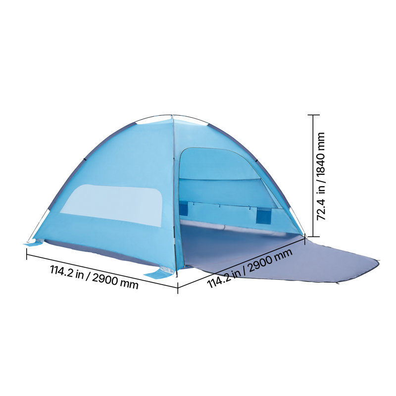 Beach Tent Sun Shelter for 8 Person, UPF 50+ Protection, Portable Sun Shade Canopy with Carrying Bag & Sand Pockets, Lightweight and Easy Setup Beach Umbrella for Camping Fishing Outdoor Picnic