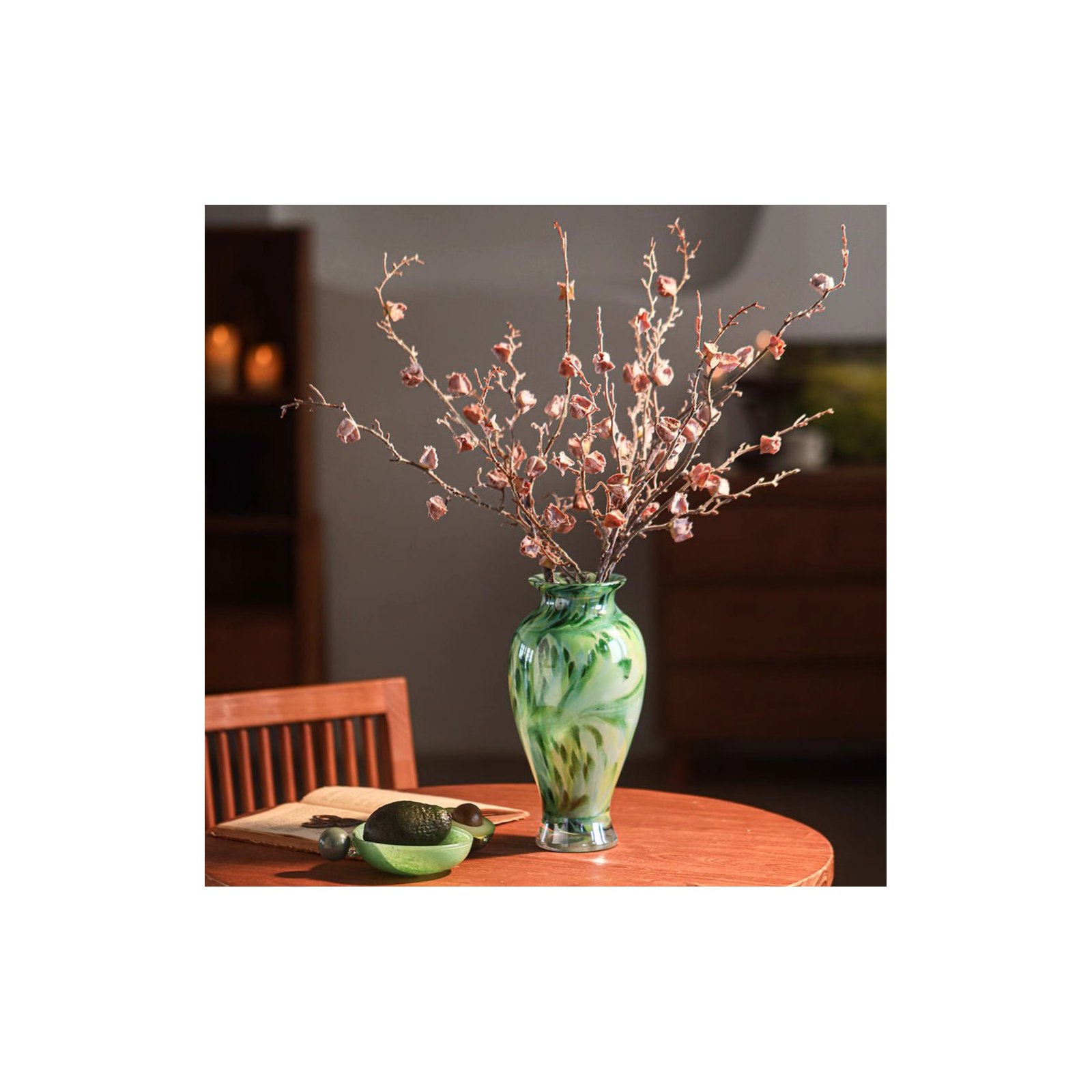 Sujin Dried Fruit Branch Stem 28" Tall, Brown