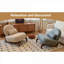 Ensemble de 2 fauteuils de chambre en similicuir beige avec sièges modernes et confortables pour la lecture et la maison