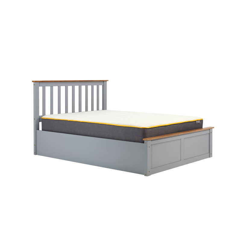 Ottoman Storage Bed With Sprung Mattress, King Size (5'), Stone Grey