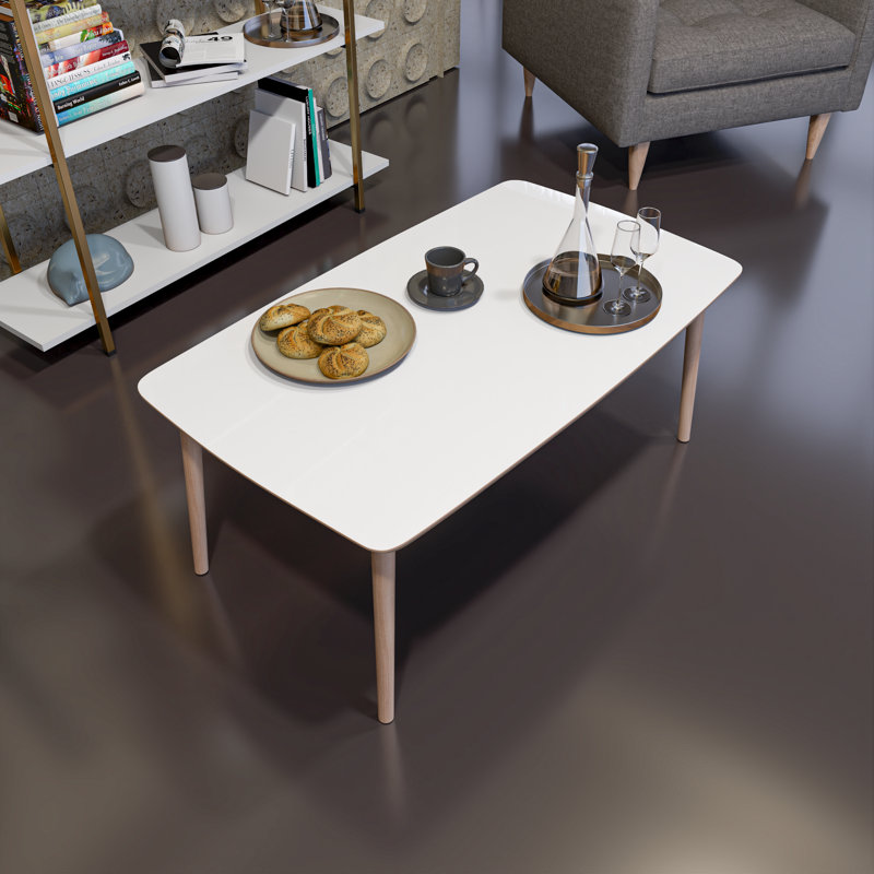 Table basse Vicci, Blanc, Bois