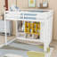 Lit mezzanine en bois avec tablettes vibrantes, garde-robe et échelle réversible-33924449-33924450