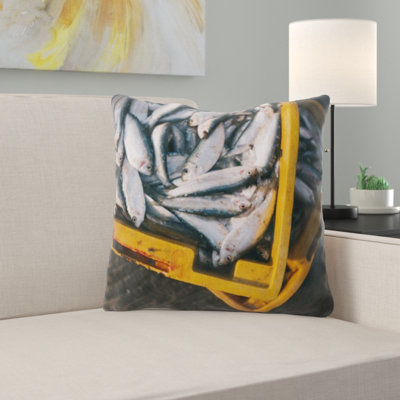 Housse et insert de coussin carré poisson
