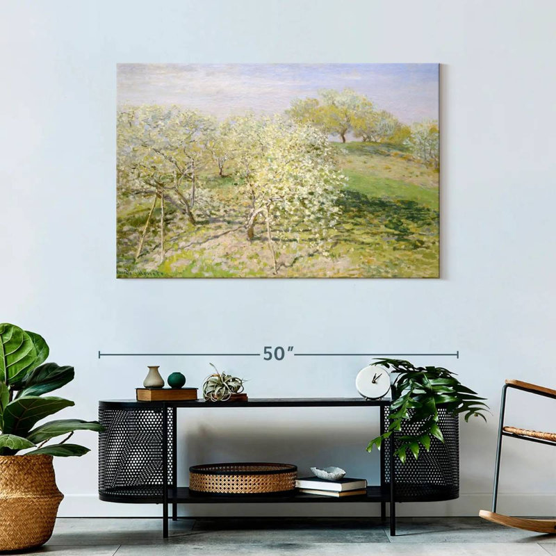 Alvord, arbres fruitiers printaniers en fleurs 1873, H 30 po x l 45 po