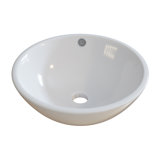 Ceramic Circular Vessel Bathroom Sink with Overflow