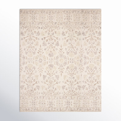 Aden Floral Handmade Hooked Wool Ivory/ Brown/Grey Area Rug