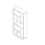 Bibliothèque contemporaine avec neuf tablettes - blanc