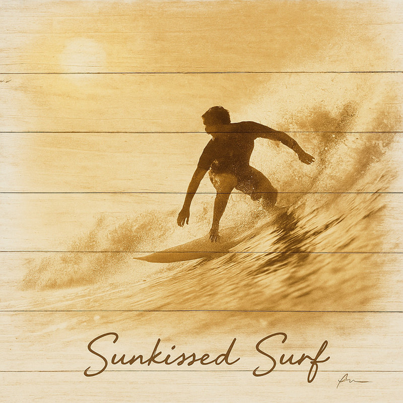 Sunkissed Surf - art mural rétro sur toile côtière