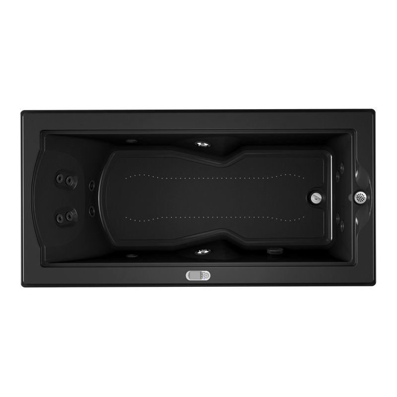 Baignoire combinée encastrable / encastrable 70,75 po x 35,5 po Fuzion®, Noir