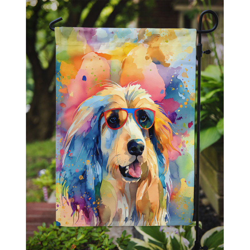 Drapeau de jardin Hippie Dawg, Lévrier afghan