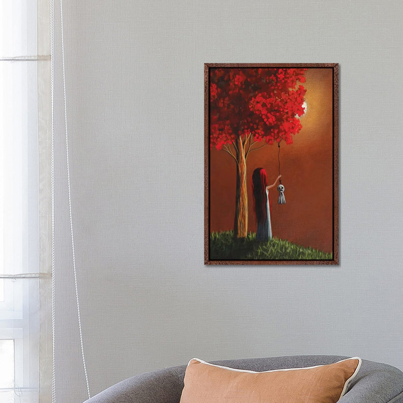 Now She Won't Be Alone III - Painting on Canvas, 66.04 cm H x 45.72 cm W, Classic Brown Wood Framed