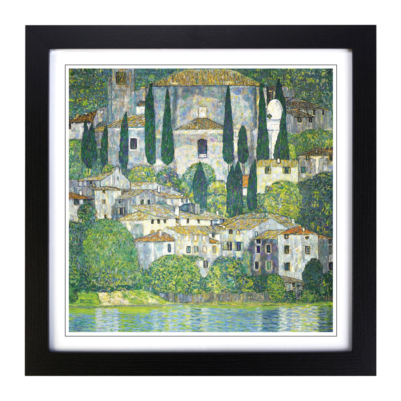 Church in Cassone by Gustav Klimt - Framed Print, Black