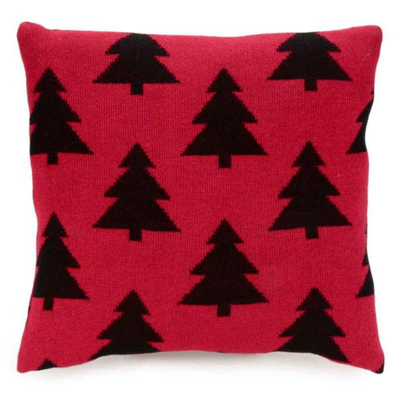 Knit Christmas Tree Throw Pillow and Insert