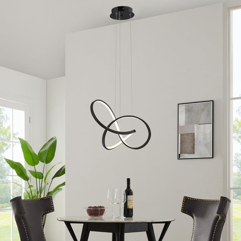 Draughn Dimmable LED Geometric Chandelier, Black