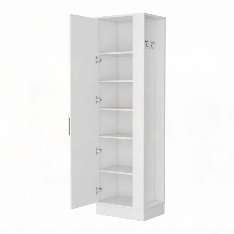Grande armoire de rangement à 2 portes et 6 tablettes Greenville - blanc