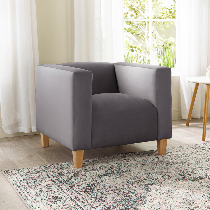 Audu Velvet Armchair, Grey