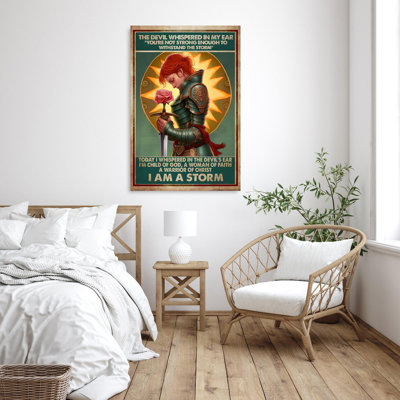 " Woman Warrior I Am A Storm - 1 Piece Rectangle Graphic Art Print On Wrapped Canvas "