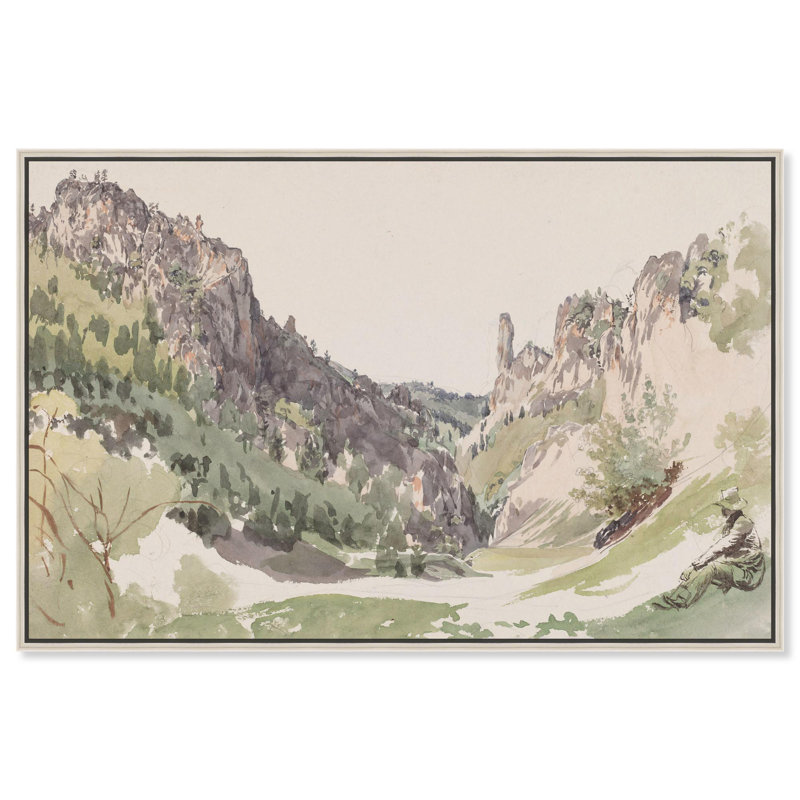 Art de paysage classique sur toile Mountain Valley par Art Remedy, Cadre argenté, H 11 po x l 16 po