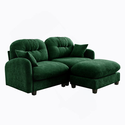 Canapé modulaire en L avec repose-pieds Cloud, tissu doux, dossier capitonné, mousse haute densité pour les chambres à coucher, les salons et les coins lecture