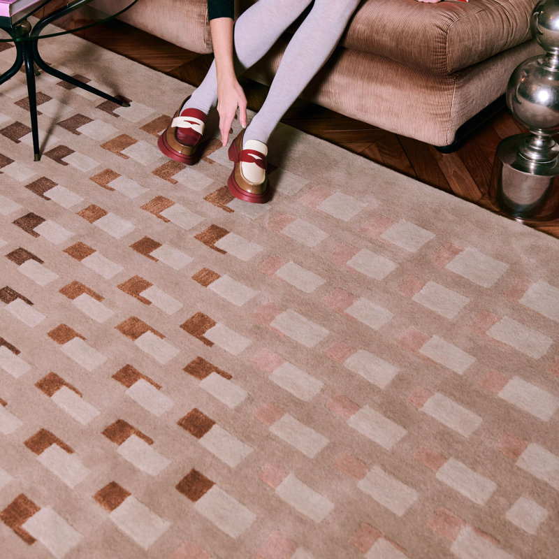 Ombra Hand Tufted Wool Geometric Area Rug, Rectangle 5'5" x 7'8"
