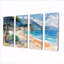 «Blue Green Italian Beachside Escape», ensemble d'art mural sur toile plage-1947555876