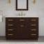 Chestnut 48" Carrara White Marble Countertop Bath Vanity with Mirror-1338391772