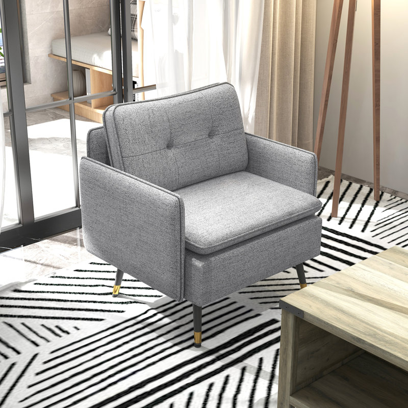 Fauteuil en polyester 29,9 po Jathzired, 100% polyester gris