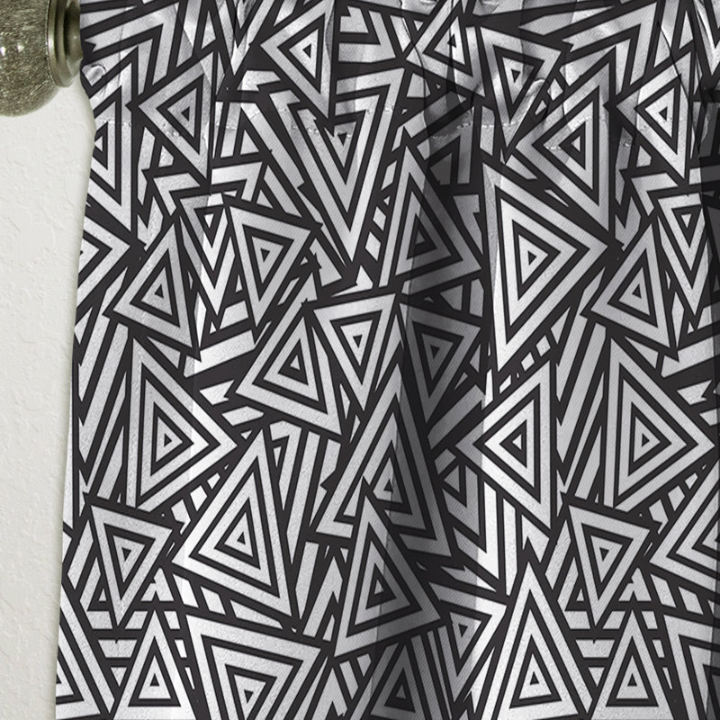 Panneau de rideau simple occultant noir et blanc, L 52 po x L 108 po