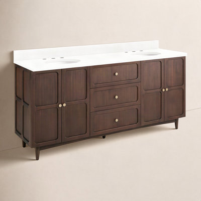 Delavan 72" Mahogany Double Bathroom Vanity
