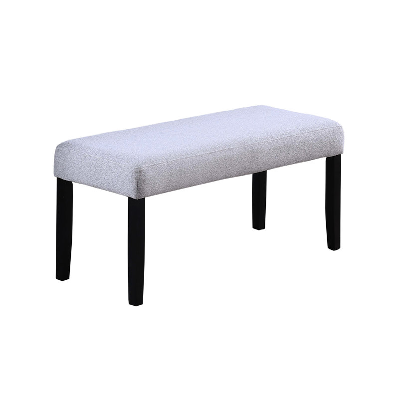 Classic 1Pc Soft Fabric Upholstered Dining Bench In Charcoal, Bent Wood Legs, 41" Long For Room Cohesive Look Modern With Charcoal Fabric, Rubber