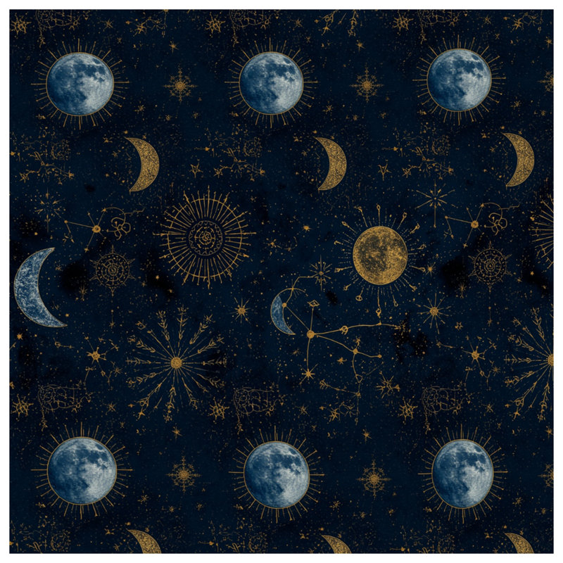 Rideaux de douche Celestial Moon Sun Constellations, L 70 po x H 84 po