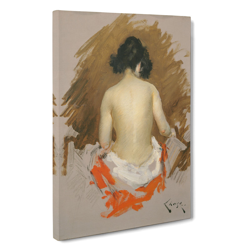 Nude Study by William Merritt Chase - Wrapped Canvas, 60cm H x 40cm W x 3cm D